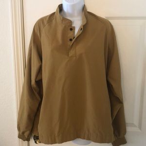 Olive Tan Pullover Crewneck Jacket